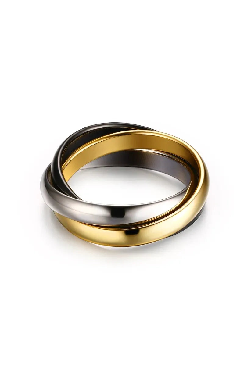 Interlock Dreifachring – Edelstahl Damenring