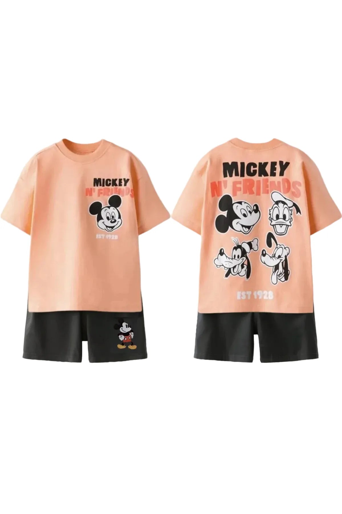 Mini Mickey Mouse Cartoon T‑Shirt & Shorts Set – Kinder Sommer Outfit