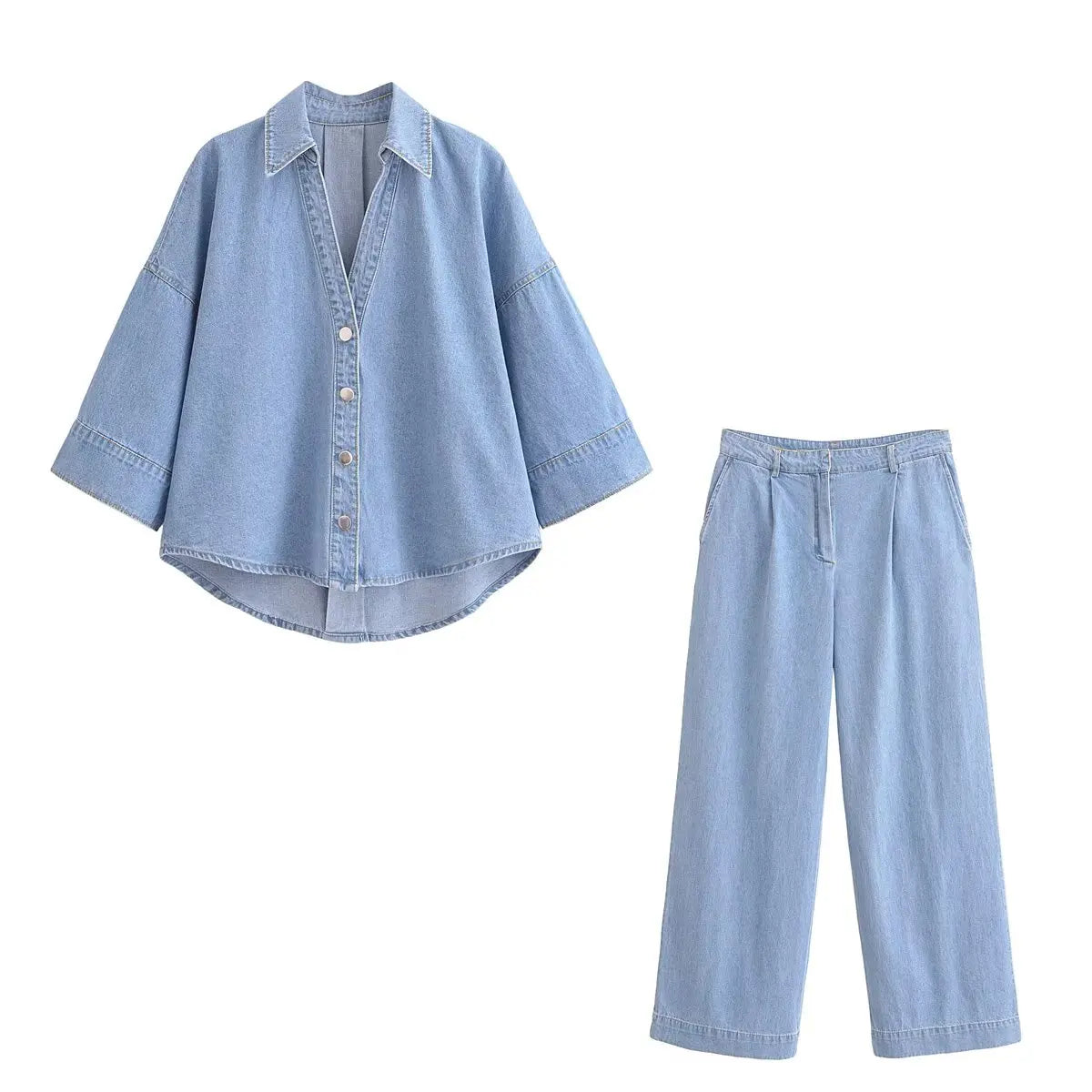 Denim Set Woman Suit Pants Trouser Sets Summer Suits Women 2025 New in Full Number Pant Women's Two Pieces Trousers Lady