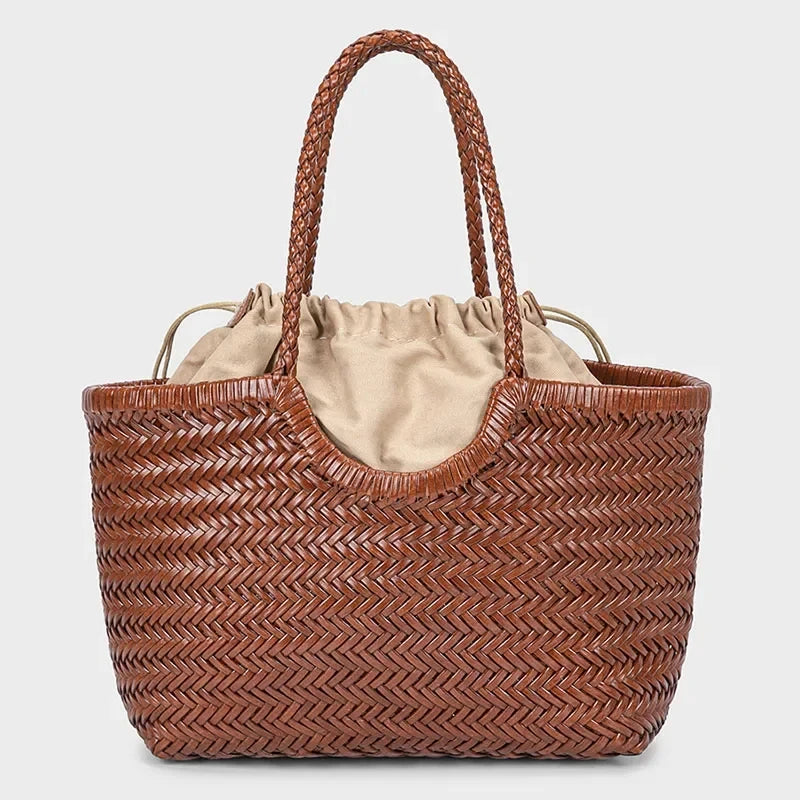Women Straw 2in1 Woven Bag Fashion Plush Wings Armpit Bag Large Capacity Dumpling Straw Shoulder Bag For Summer Beach Bucket Bag