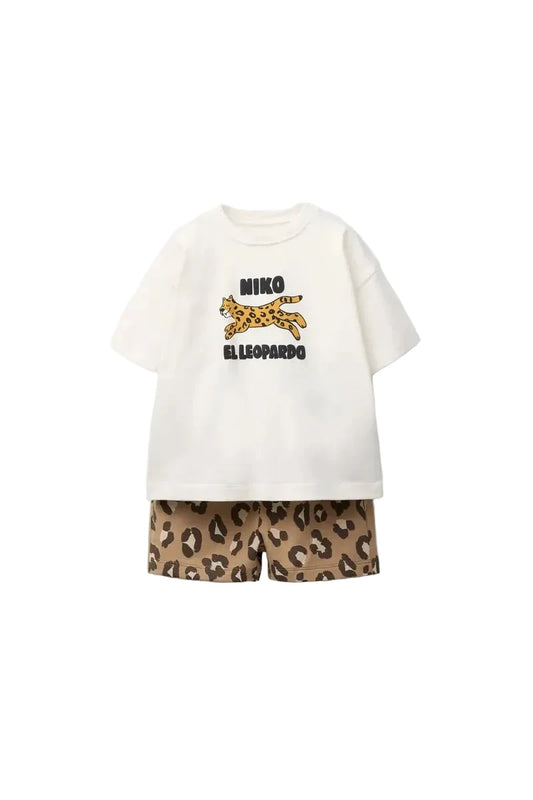 Mini Leo Set – Trendiges Leoparden-Muster Outfit