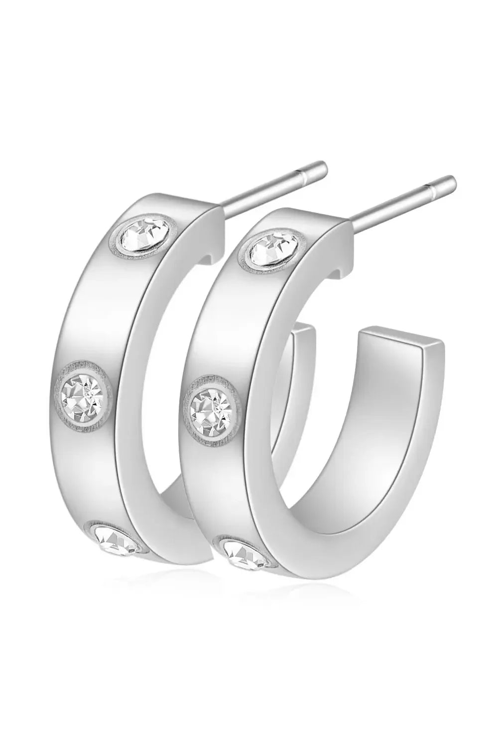 Zirkon Love Ohrringe – 18K Weißgold-Farbe