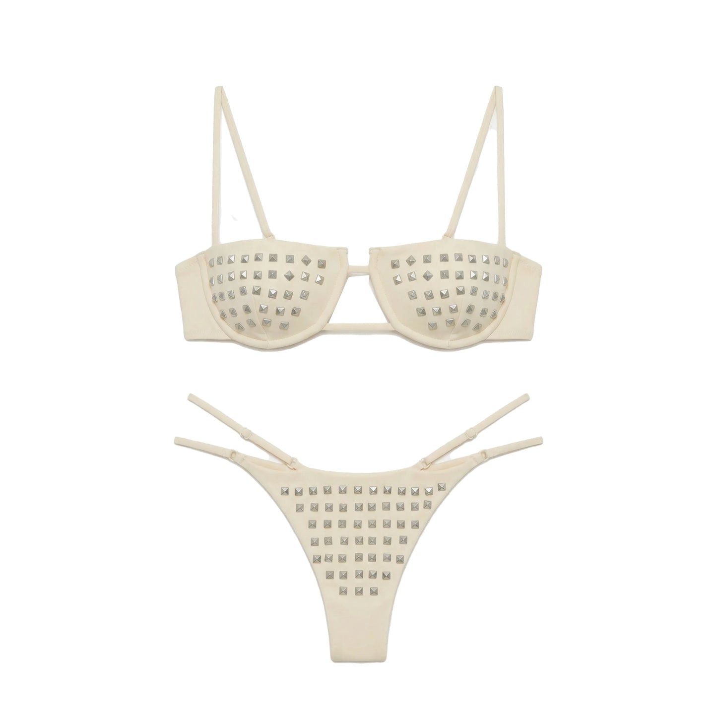 Rivet Swimsuit Sexy Soild Bikini Swimwear Swimsuit Women Separates Swimwear Two Piece Swimsuit Beachwear Bathing Suit