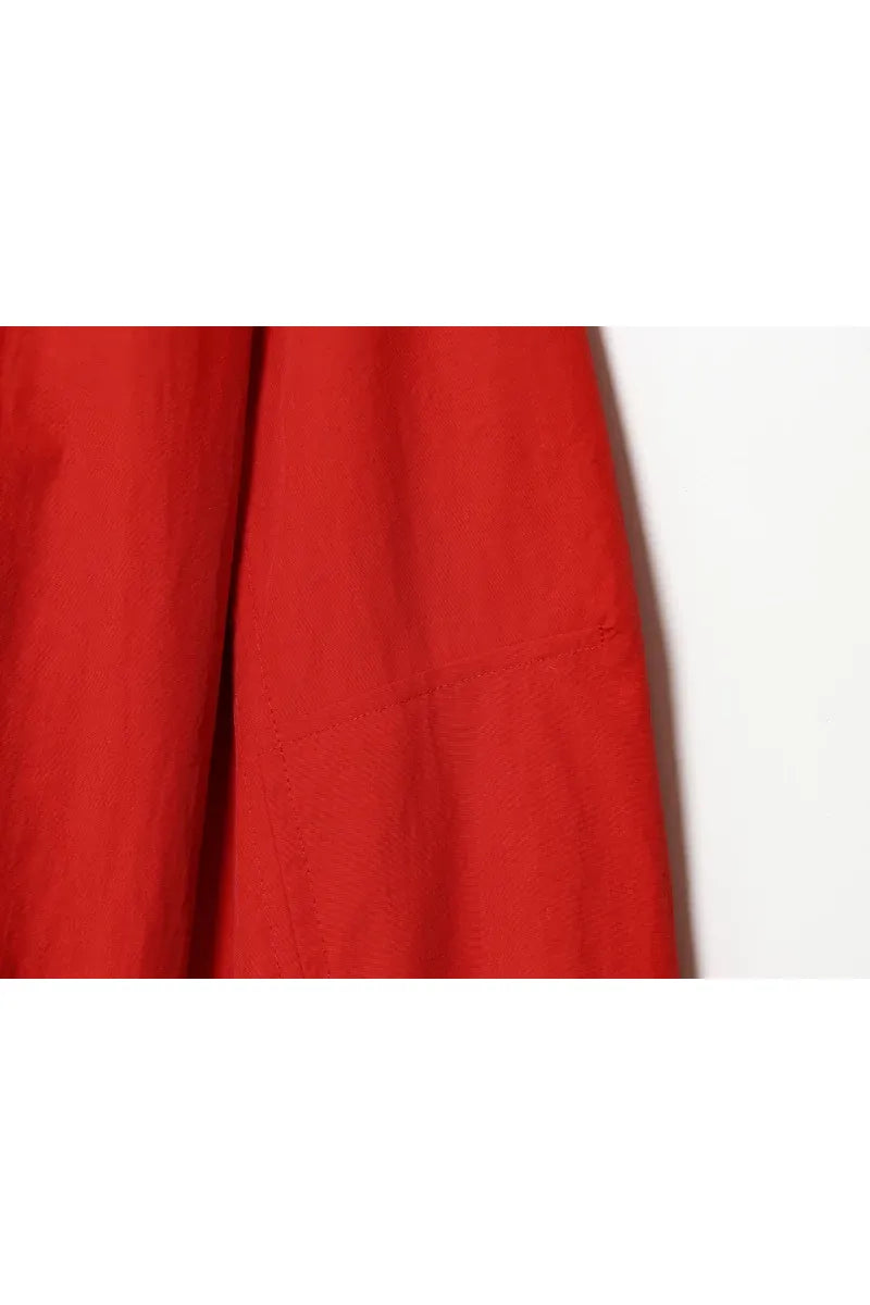 ETJ Damenjacke mit Kapuze und Kordelzug sowie elastischen Bündchen und Saum – Roter, übergroßer Kurzmantel mit Blasenärmeln