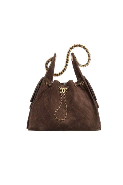 Luxe Suede Bucket Bag - besellics