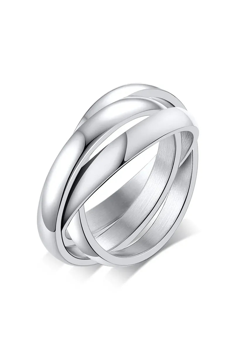 Interlock Dreifachring – Edelstahl Damenring