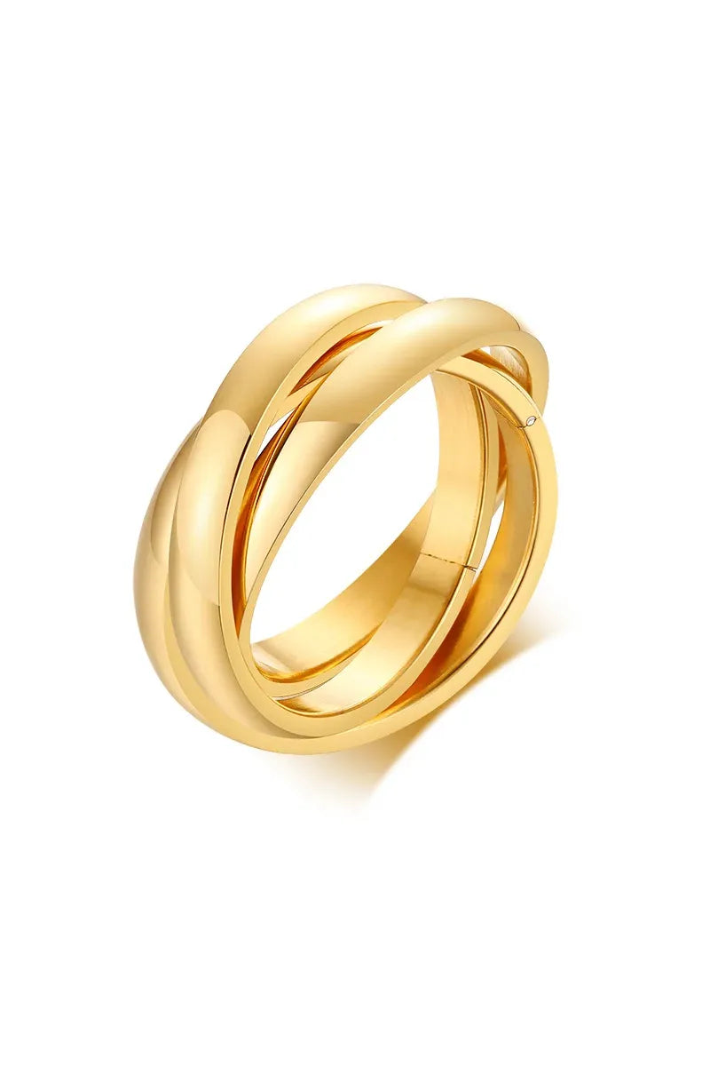 Interlock Dreifachring – Edelstahl Damenring