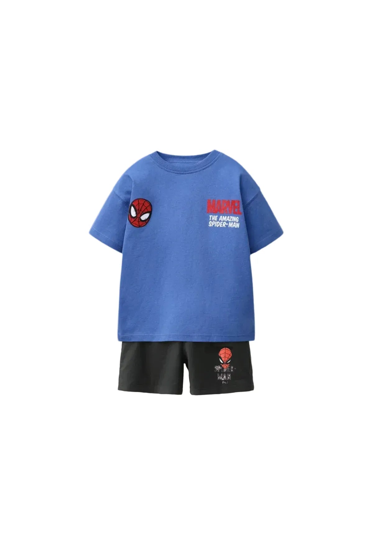 Mini Spidy Cartoon Tee & Shorts Set – Boys