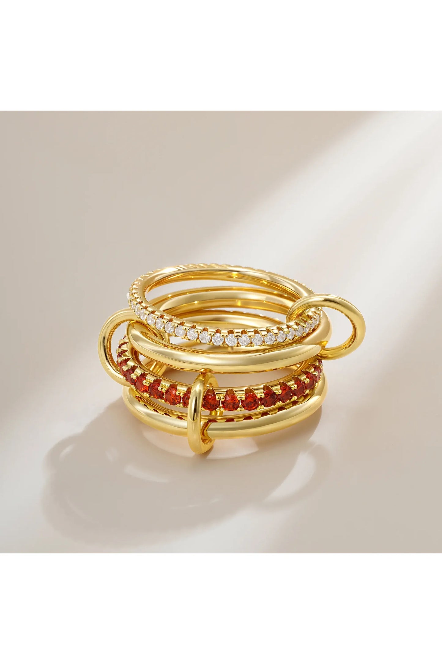 Luxus Zirkonia Stapelring – Vergoldeter Damenring