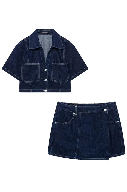 Denim Street Chic Set – 2‑Teiliges Damen Sommer‑Outfit