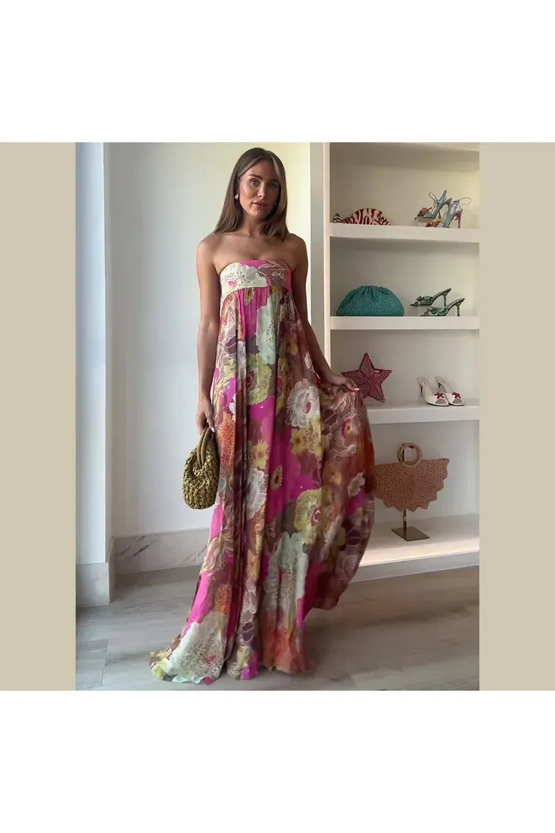 Besellics Blossom Sunset Maxi Dress
