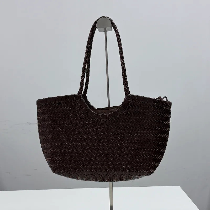 Women Straw 2in1 Woven Bag Fashion Plush Wings Armpit Bag Large Capacity Dumpling Straw Shoulder Bag For Summer Beach Bucket Bag