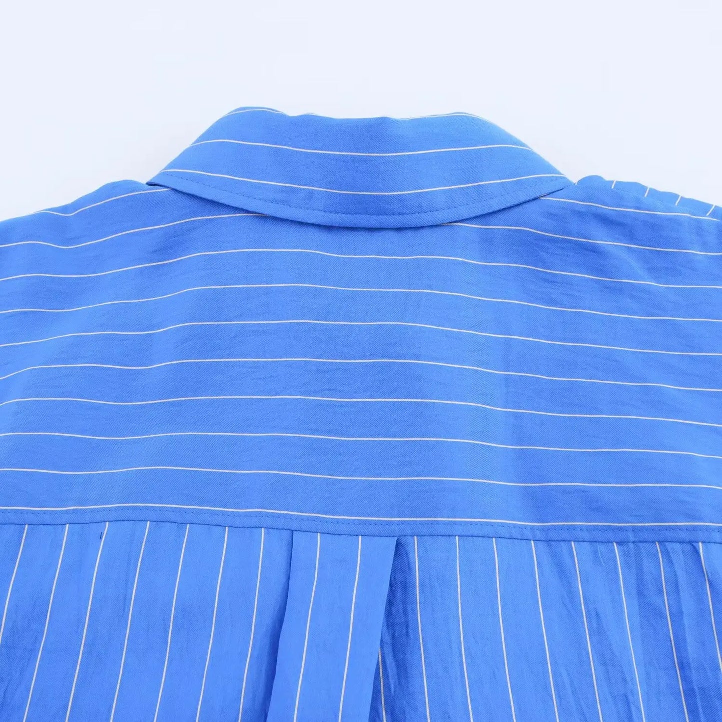 HH Women Striped Pants Suit Loose Lapel Long Sleeve Pocket Single-breasted Blouse+Summer Pajama Style Drawstring Pants