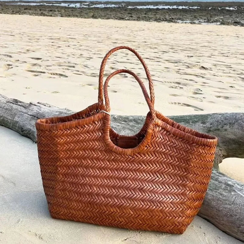 Women Straw 2in1 Woven Bag Fashion Plush Wings Armpit Bag Large Capacity Dumpling Straw Shoulder Bag For Summer Beach Bucket Bag