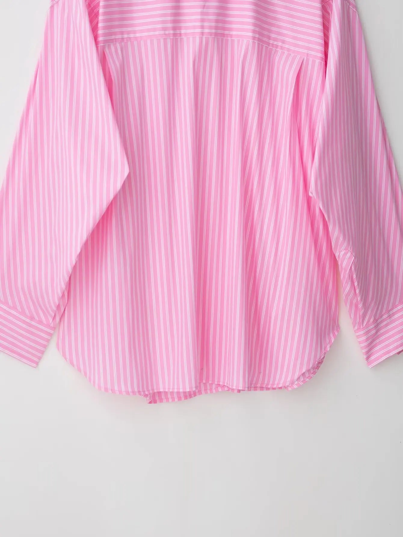 HH Women's Striped Pants Suit Bat Sleeve Loose Poplin Shirt+Elastic Waist Side Pocket Boxer Panties Pajama Style Casual Pant
