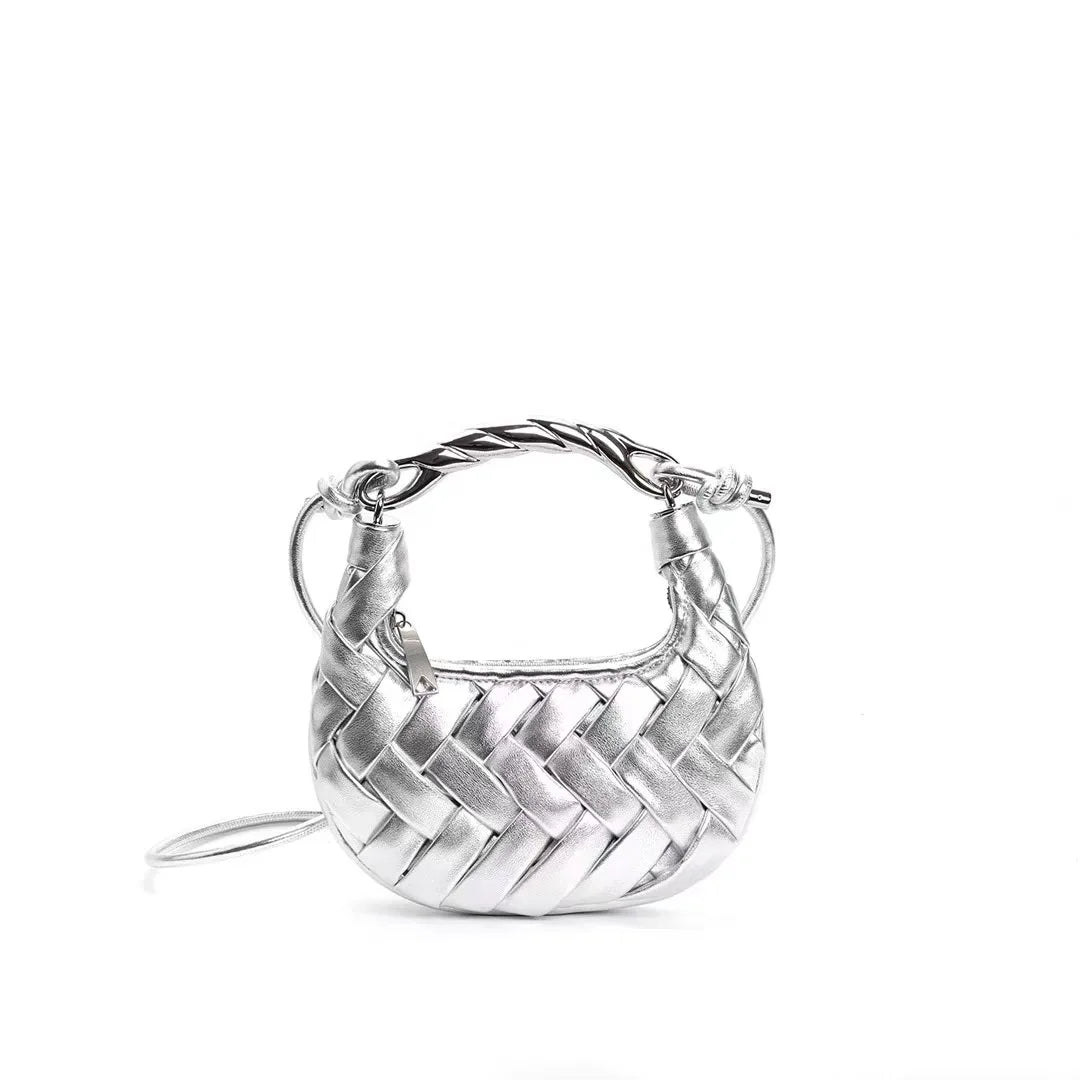 JIOMAY 2026 New Woven Nest Bag with Metal Handle, Unique Premium Handbag for Women, Exquisite Versatile Shoulder Crossbody Purse