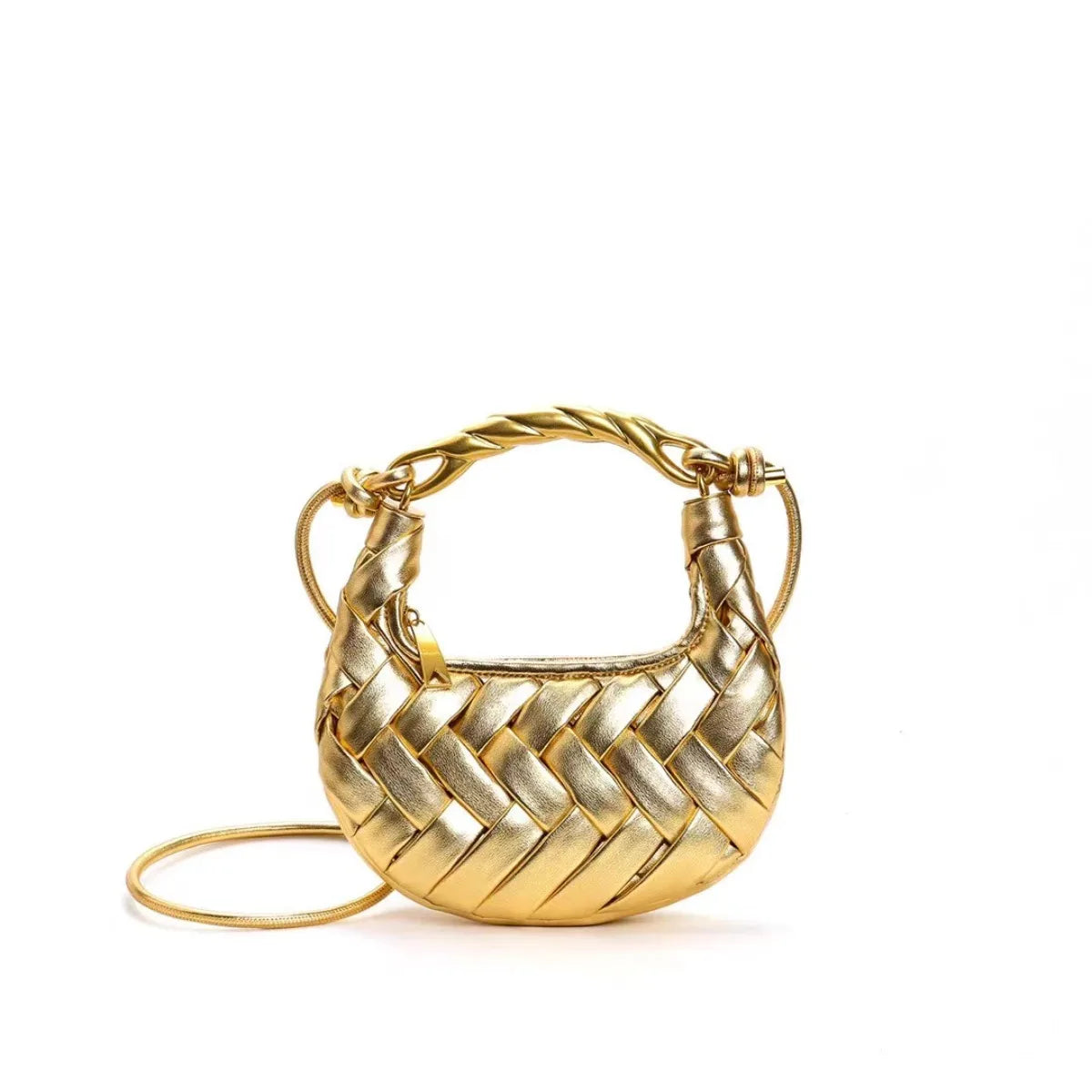 JIOMAY 2026 New Woven Nest Bag with Metal Handle, Unique Premium Handbag for Women, Exquisite Versatile Shoulder Crossbody Purse