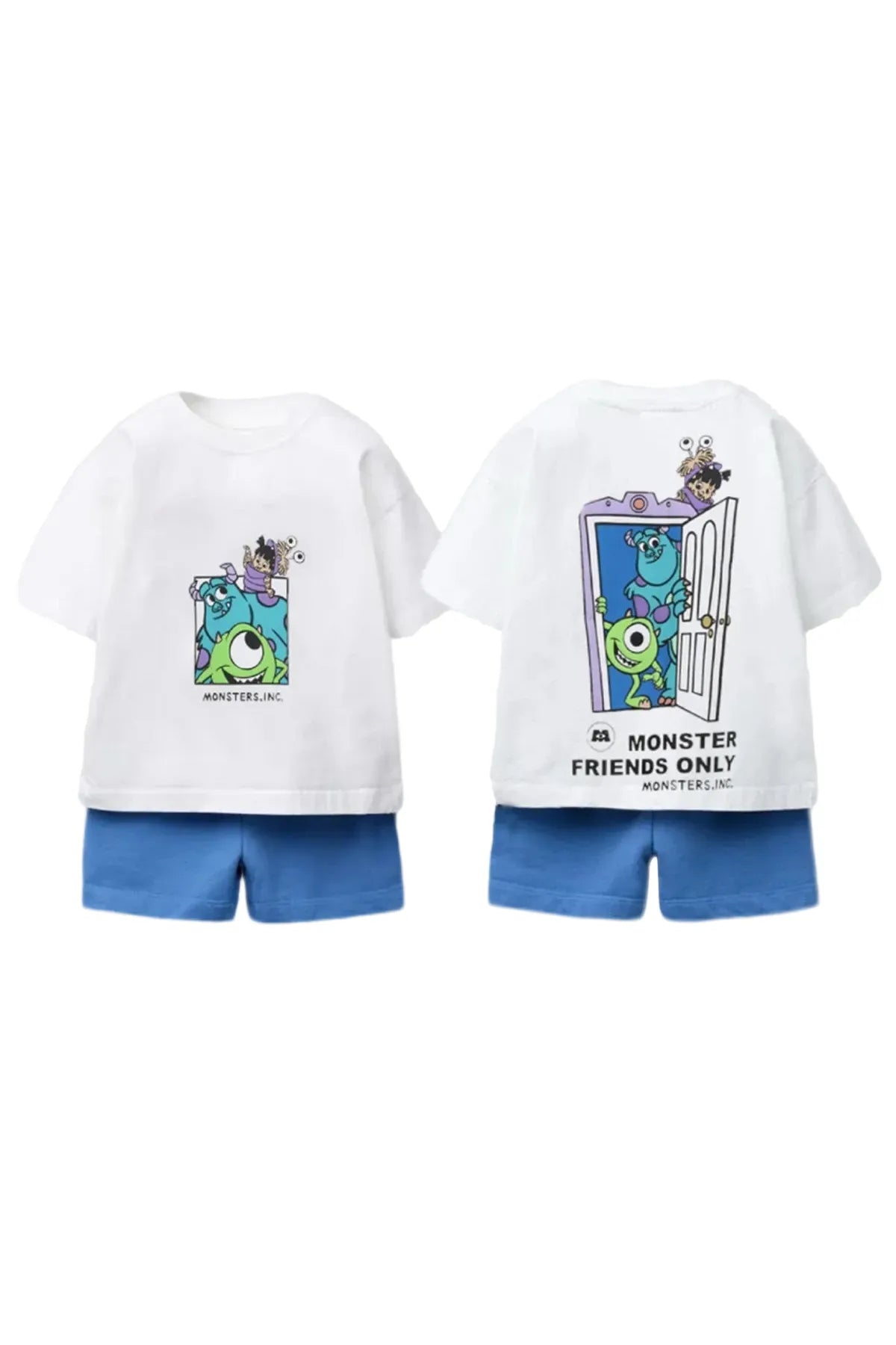 Mini Monster Cartoon T‑Shirt & Shorts Set – Kinder Sommer Outfit