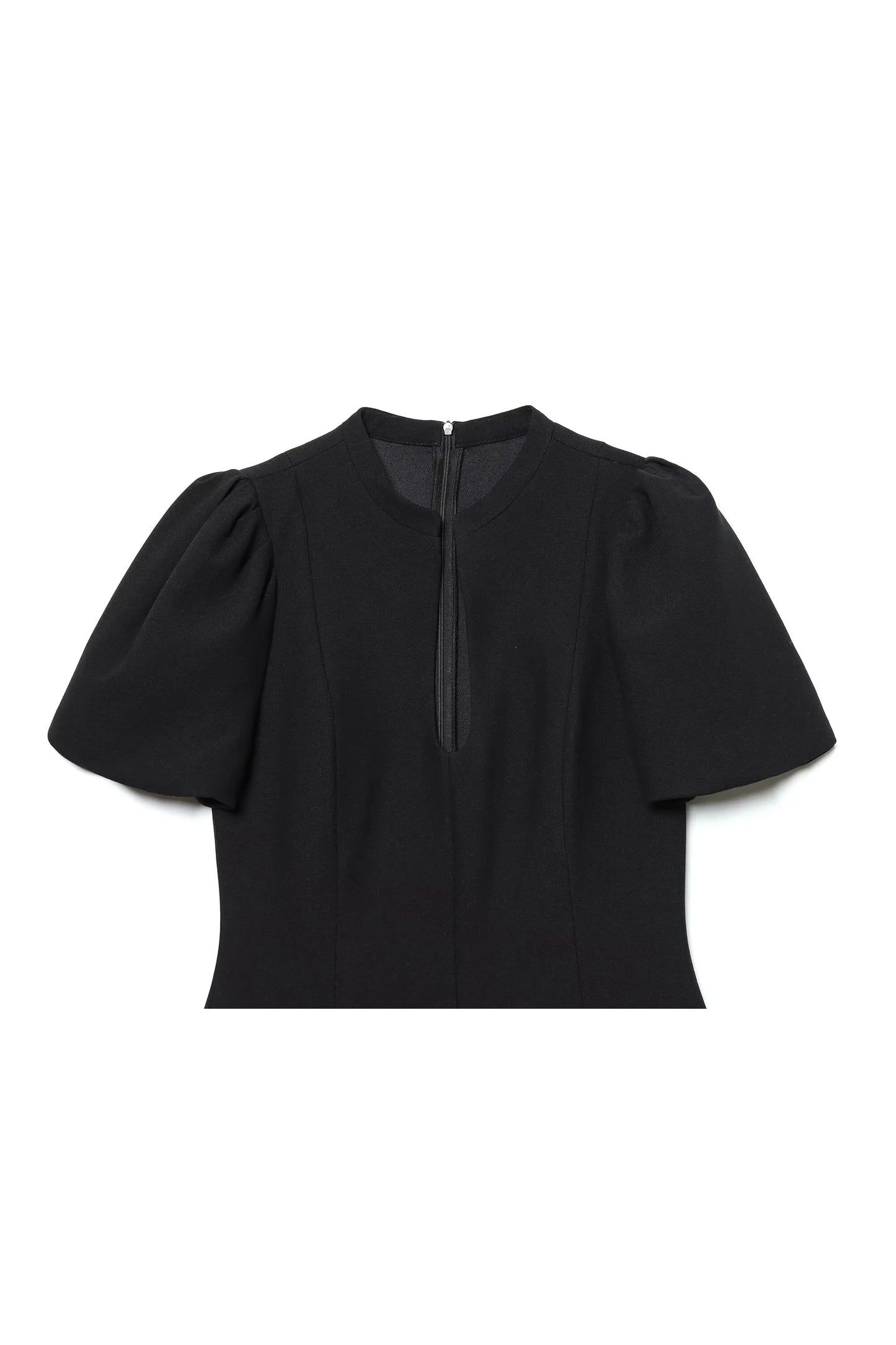 Besellics Noir Puff Mini Dress