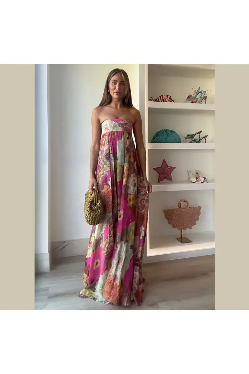 Besellics Blossom Sunset Maxi Dress