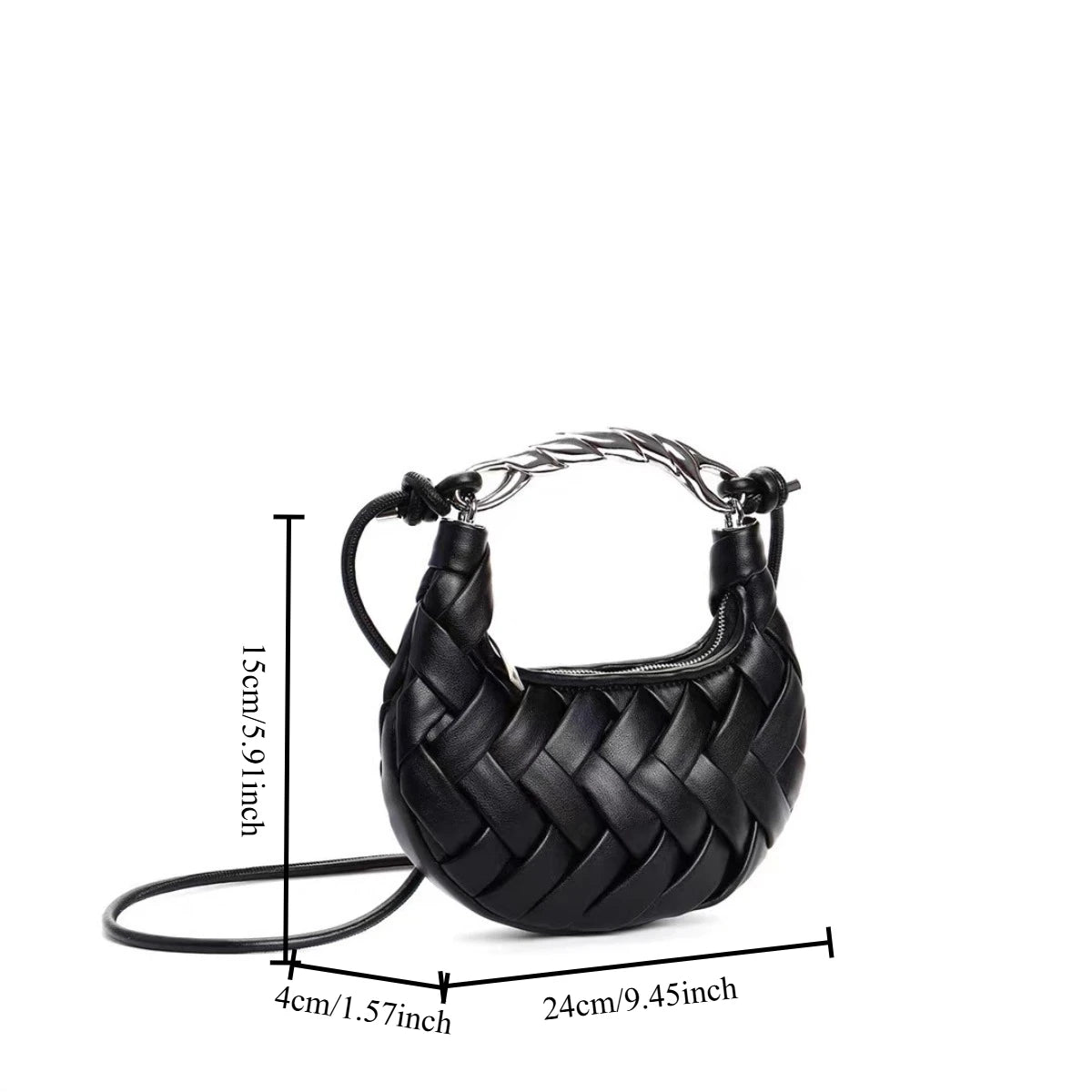 JIOMAY 2026 New Woven Nest Bag with Metal Handle, Unique Premium Handbag for Women, Exquisite Versatile Shoulder Crossbody Purse