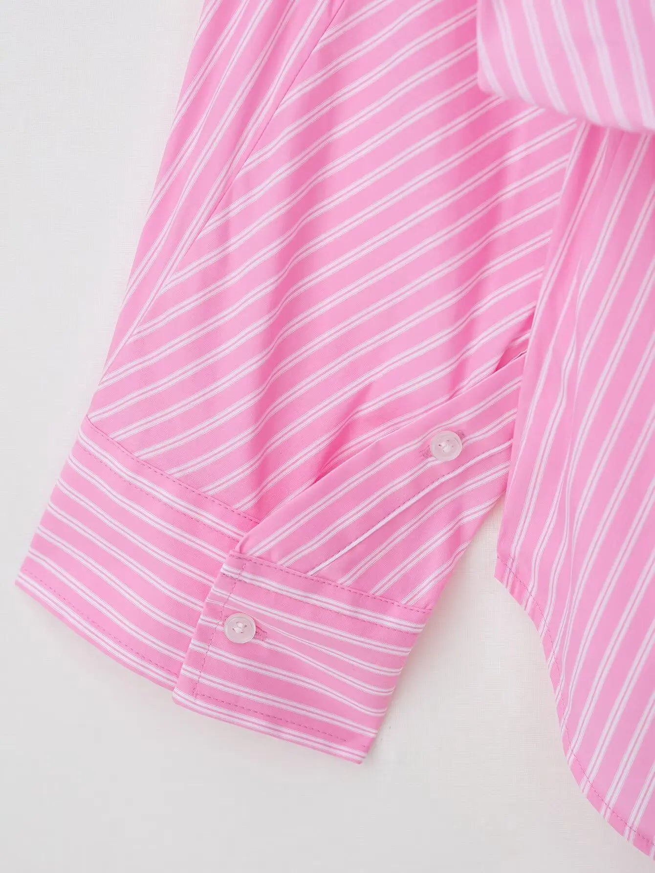 HH Women's Striped Pants Suit Bat Sleeve Loose Poplin Shirt+Elastic Waist Side Pocket Boxer Panties Pajama Style Casual Pant