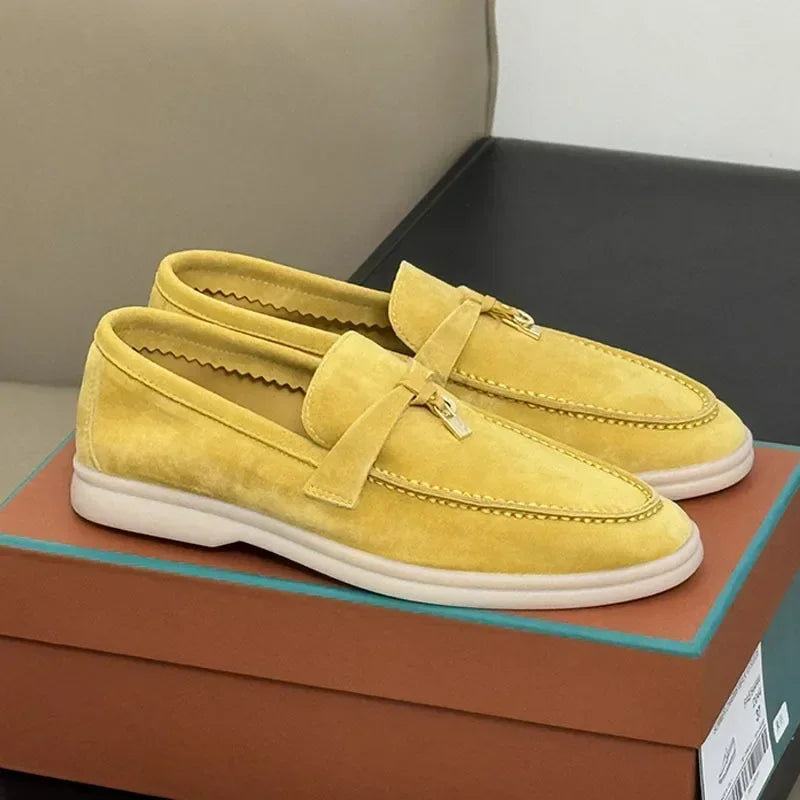 Klassische britische flache Schuhe mit Fransen und Metallschnalle 2024 – Freizeitschuhe für Paare in europäischer Exportqualität