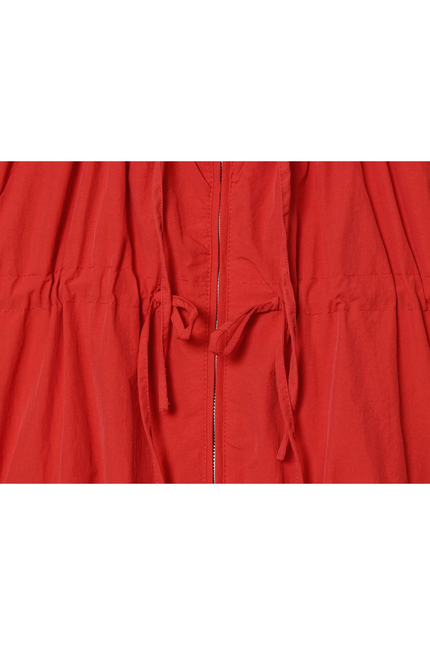 ETJ Damenjacke mit Kapuze und Kordelzug sowie elastischen Bündchen und Saum – Roter, übergroßer Kurzmantel mit Blasenärmeln