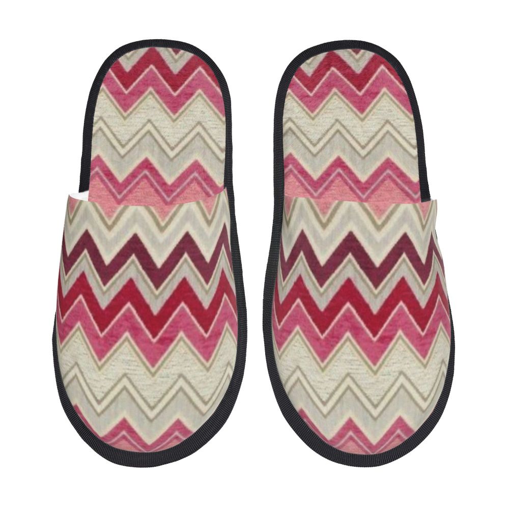 Abstract Geometric Home Zig Zag Guest Slippers for Hotel Women Custom Print Boho Modern Camouflage House Slipper