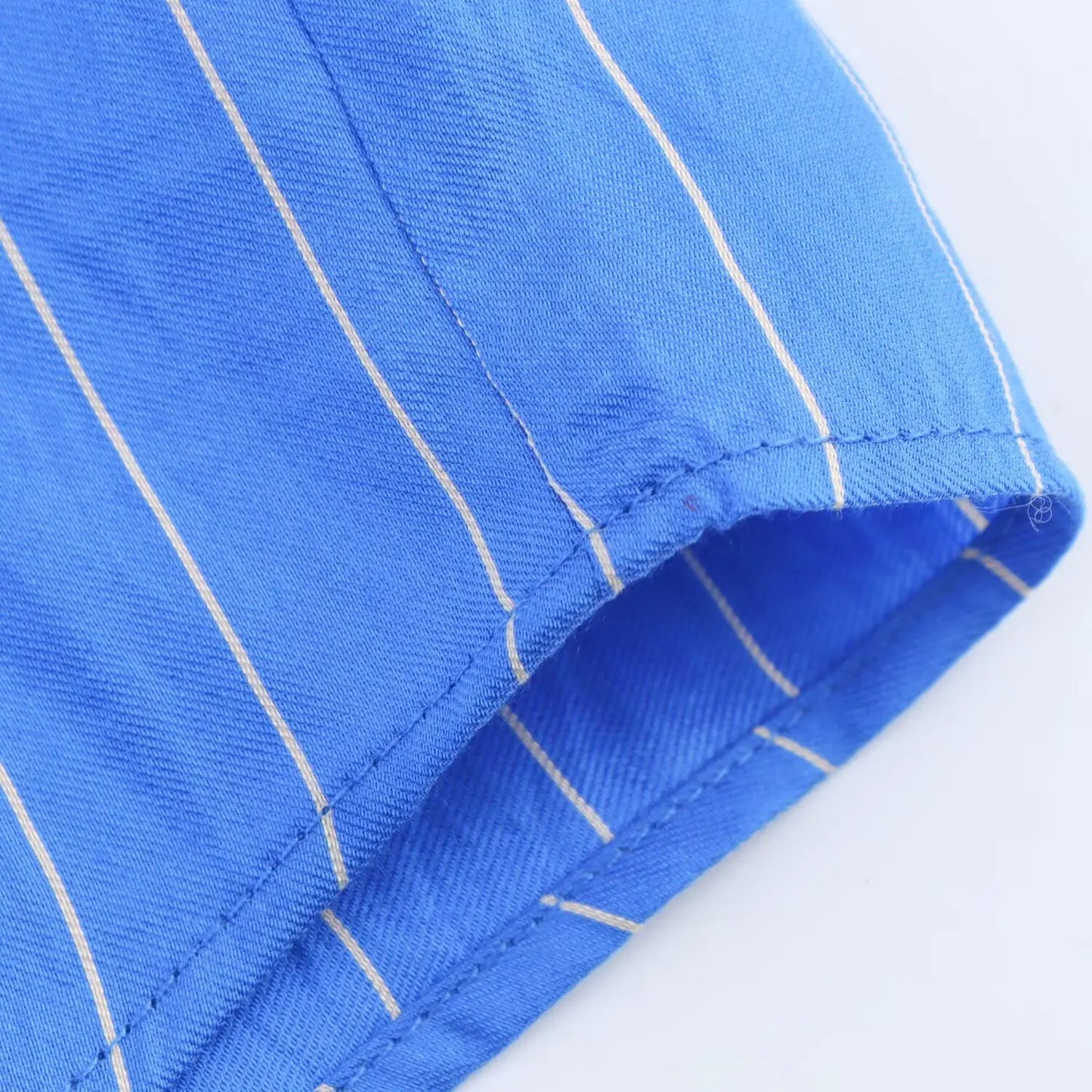 HH Women Striped Pants Suit Loose Lapel Long Sleeve Pocket Single-breasted Blouse+Summer Pajama Style Drawstring Pants