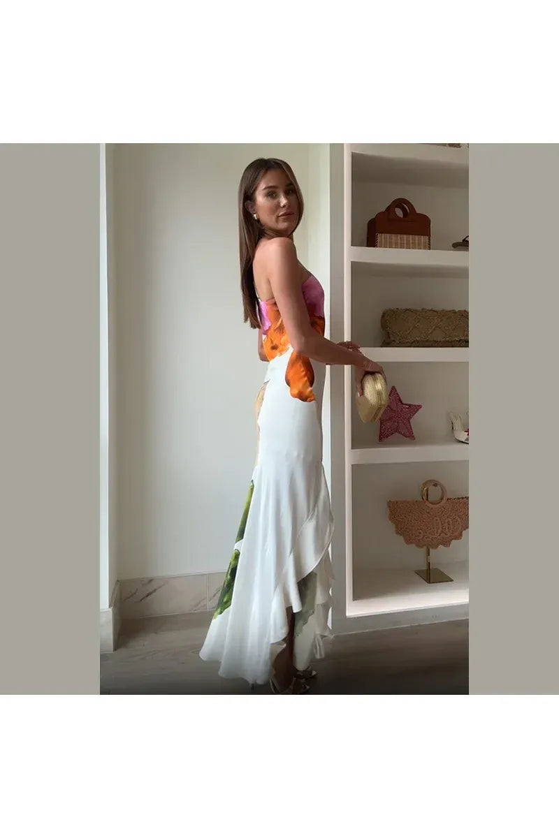 Besellics Blossom Sunset Maxi Dress