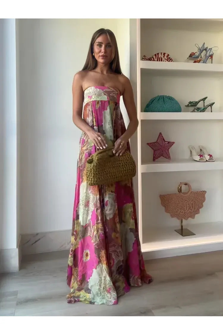Besellics Blossom Sunset Maxi Dress