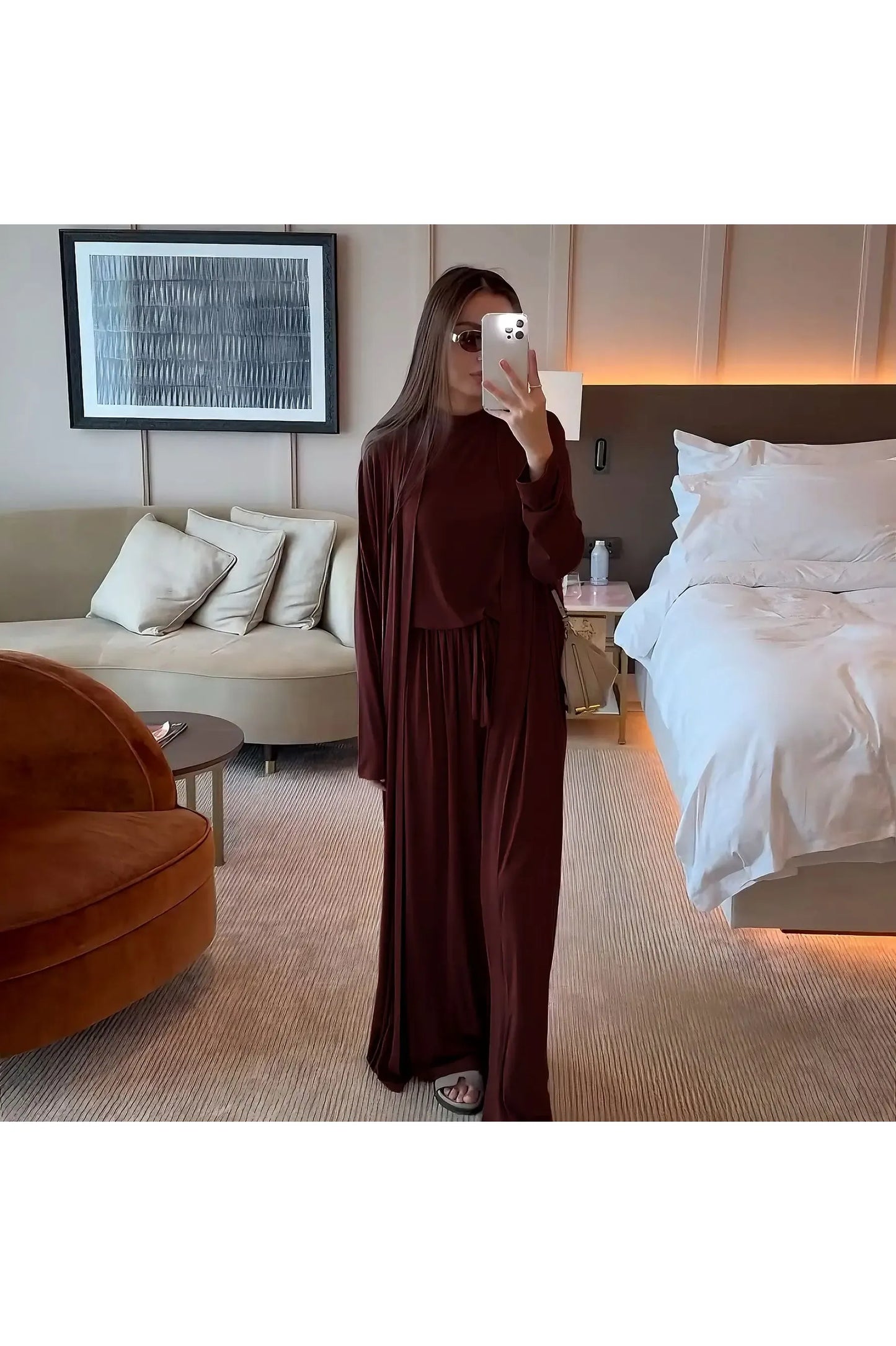 AMIRA - Modest 3-Piece Set – Elegantes Damen Outfit mit Cardigan
