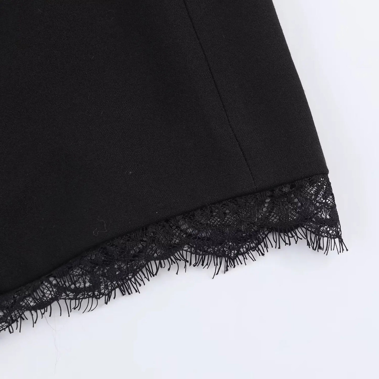 Fashion Women Lace Trim Cropped Blazer Shorts Suits Causal Slim Full Sleeve Coats High-waist Short 2026 New Ladies Solid Outwear
