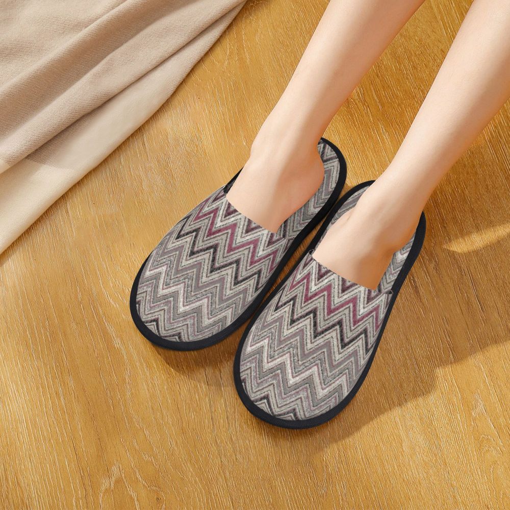 Abstract Geometric Home Zig Zag Guest Slippers for Hotel Women Custom Print Boho Modern Camouflage House Slipper