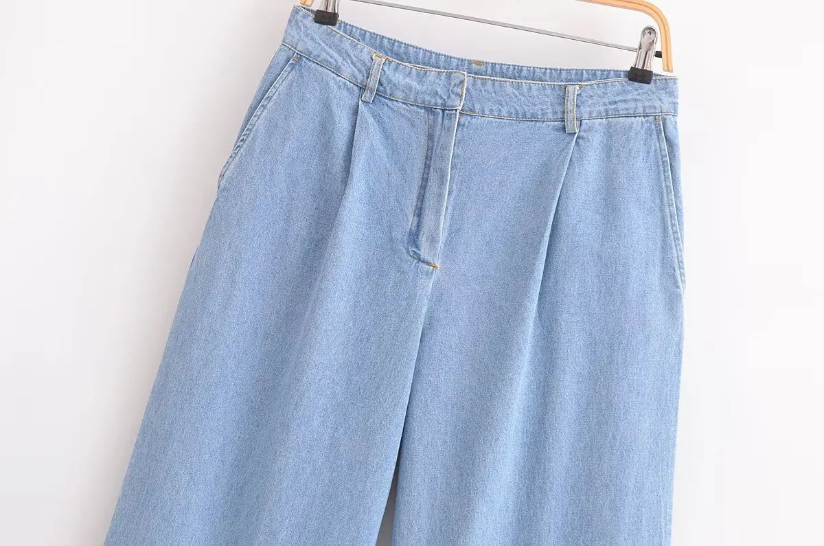 Denim Set Woman Suit Pants Trouser Sets Summer Suits Women 2025 New in Full Number Pant Women's Two Pieces Trousers Lady