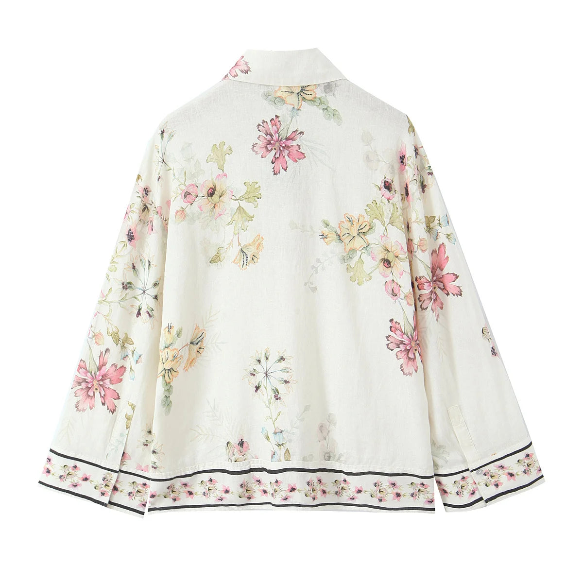TFAFXY Thin Women Printed Blouse 2026 Spring Autumn Single-breasted Loose Shirt Female Casual Office Top Y2K
