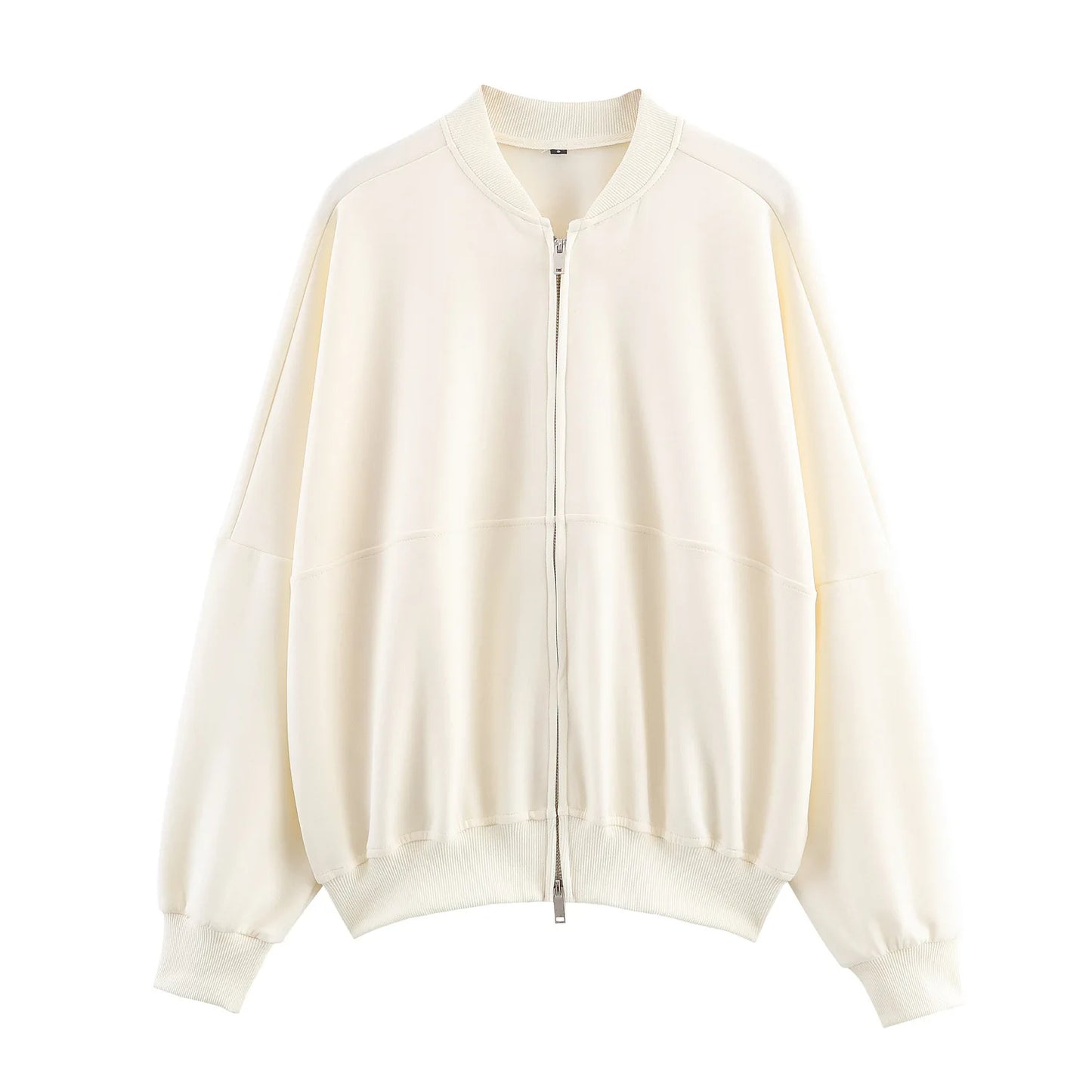 KADUWAKI Herbst Dame Casual Outfit Einfarbig Zipper Up Bomber Jacke Gerippte Borte Ausgestelltes Kordelzug Hose frauen Zwei Stück set