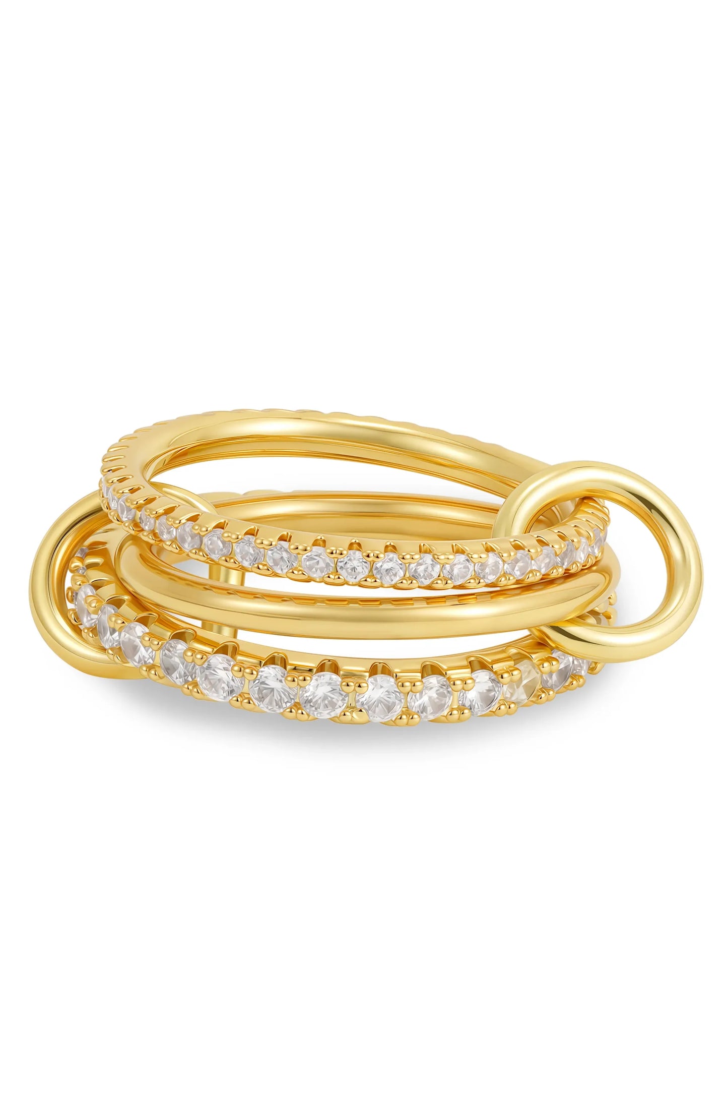 Luxus Zirkonia Stapelring – Vergoldeter Damenring