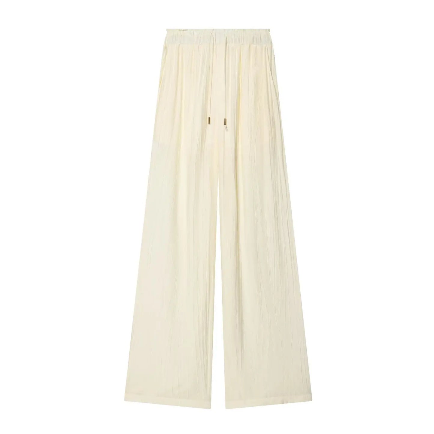 Loose Long Sleeve V-Neck Shirt Elastic Waist High Waist Wide Leg Pants Set Women's Casual Comfortable Polyester Spring Summer