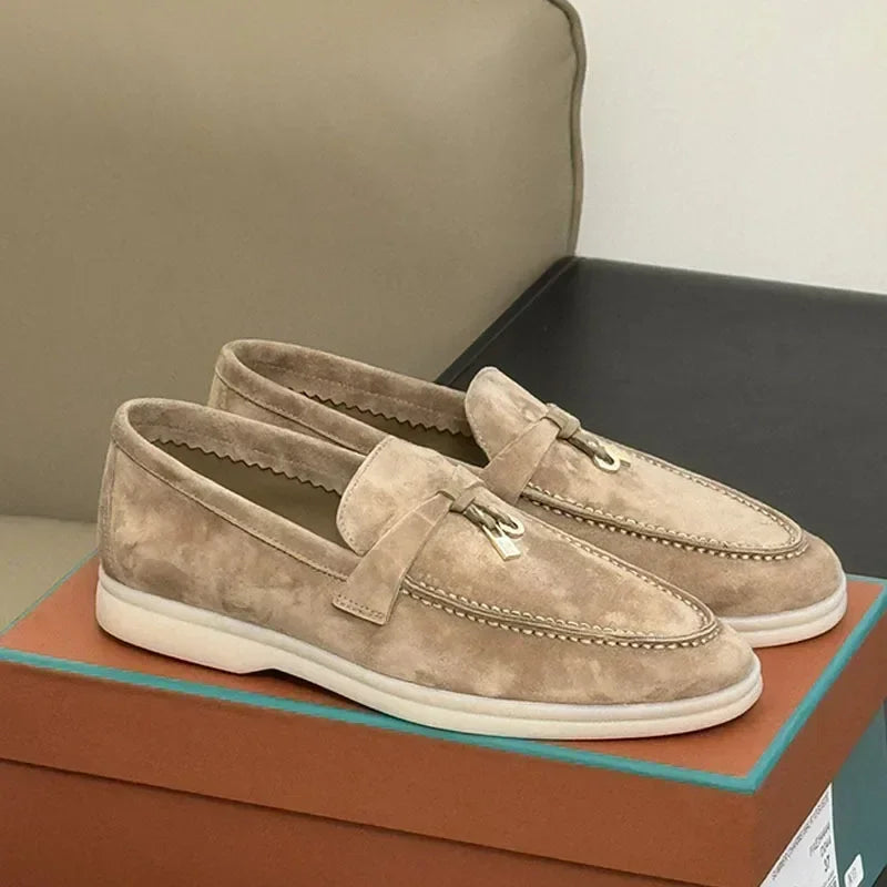 Klassische britische flache Schuhe mit Fransen und Metallschnalle 2024 – Freizeitschuhe für Paare in europäischer Exportqualität