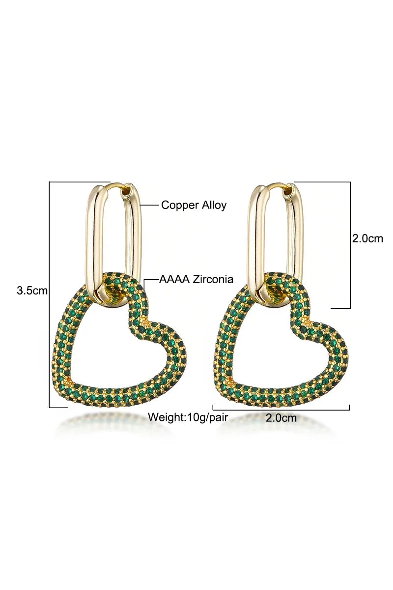 Herz‑Creolen – Elegante Damen Ohrringe mit Zirkon
