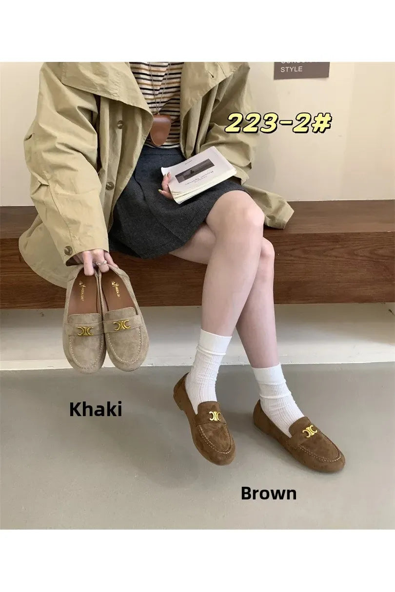 Französische Vintage-Slipper mit flacher Sohle für Damen – Eleganter, neuer Frühlingsstil, Schwarz, Slip-On, weiche Sohle, Bohnenschuhe