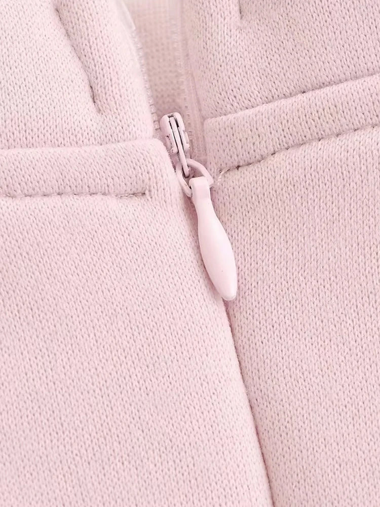 Frauen Mode Mit Zip Abgeschnitten Sweatshirt Und Mittlere Taille Zurück Zipper Mini Rock Weibliche Zwei Stück Sets Mujer