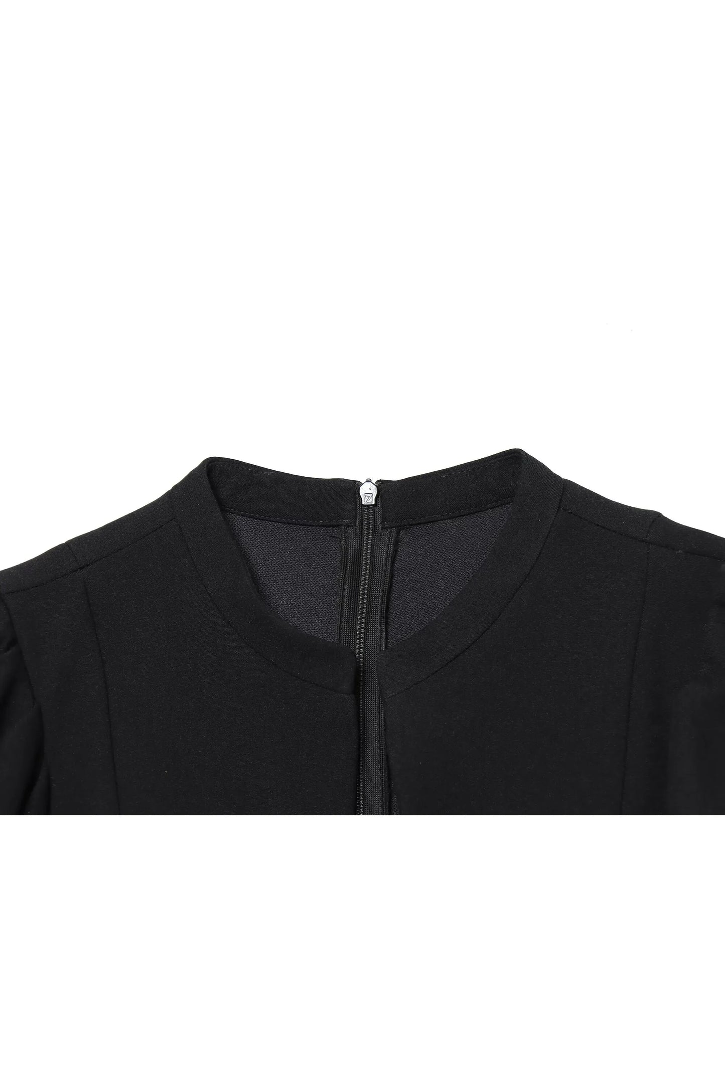 Besellics Noir Puff Mini Dress