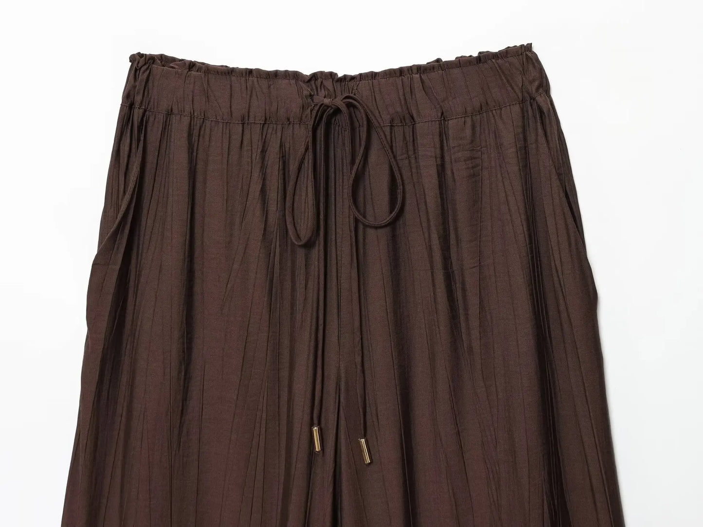 Loose Long Sleeve V-Neck Shirt Elastic Waist High Waist Wide Leg Pants Set Women's Casual Comfortable Polyester Spring Summer