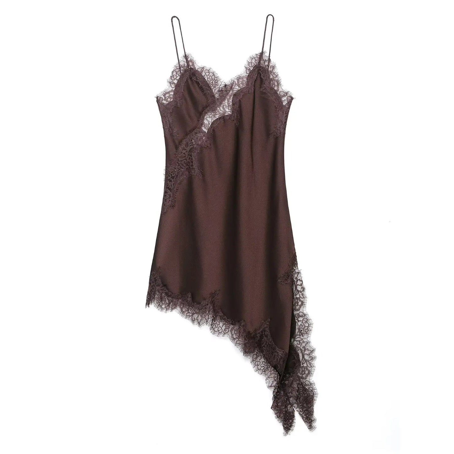 KONDALA Sexy Beach Holiday Lace Party Women Dress V Neck Cami Backless Midi Dress Fashion 2026 Y2K Girl Evening Club SummerDress