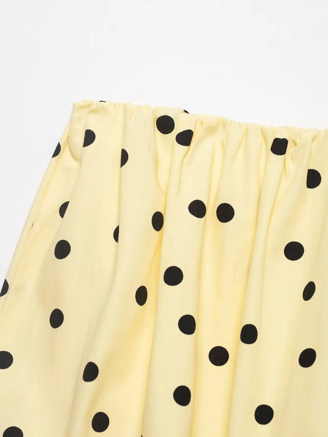 HH 2026 Women 2 Piece Set Long Sleeves Single Breasted Shirring Polka Dot Short Coat+Casual Elastic Waist Balloon Fit Shorts