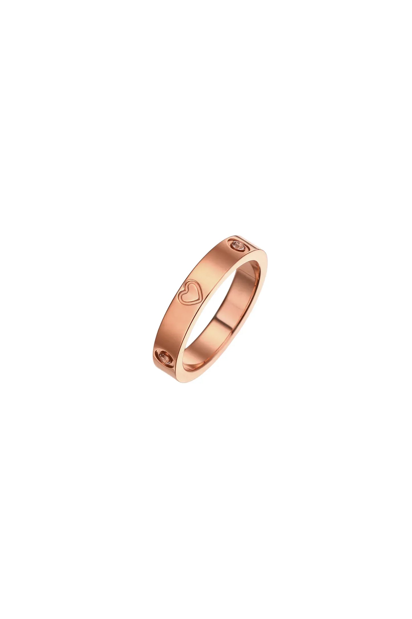 Herzring mit Zirkonia – Eleganter Edelstahlring für Frauen