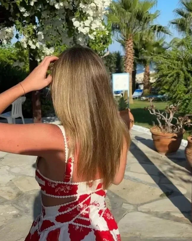 Minikleid A-Linie mit bedrucktem Tanktop Damenmode im europäischen und amerikanischen Stil ärmellose Minikleider